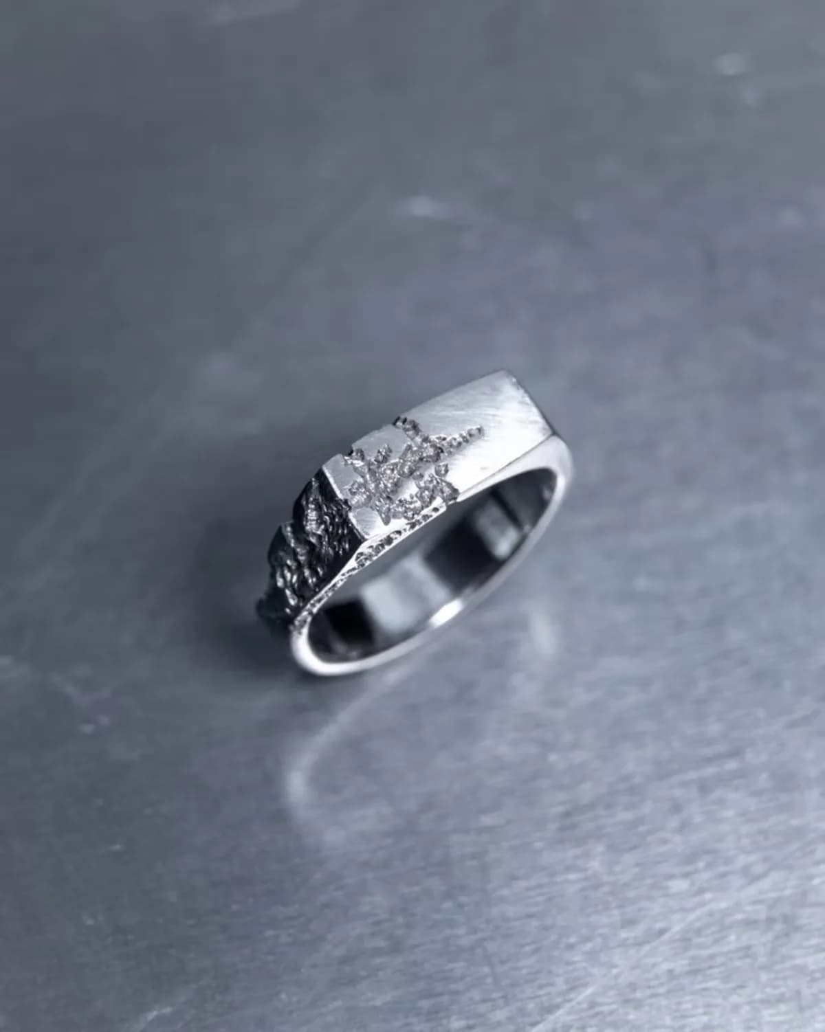 A silver signet ring by In The Wrong Studio