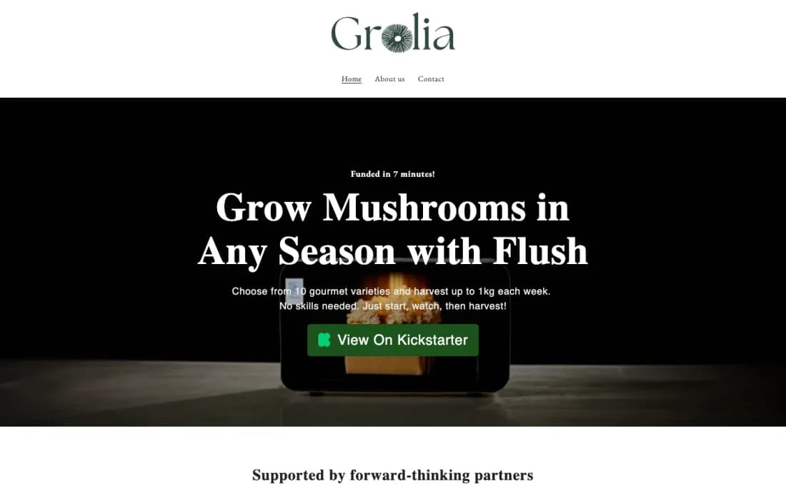 grolia.com.au homepage hero