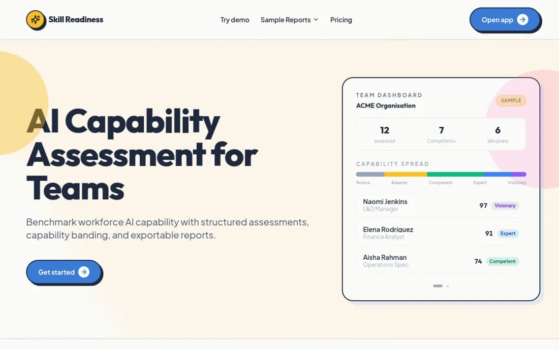 skillreadiness.com homepage hero